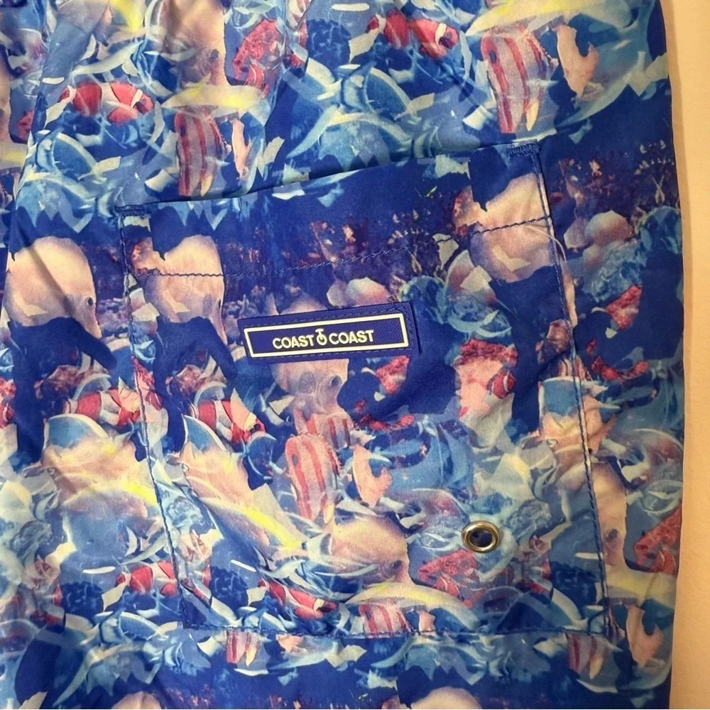 NWT Calzedonia Blue Patterned Men’s Swim Trunks Size L